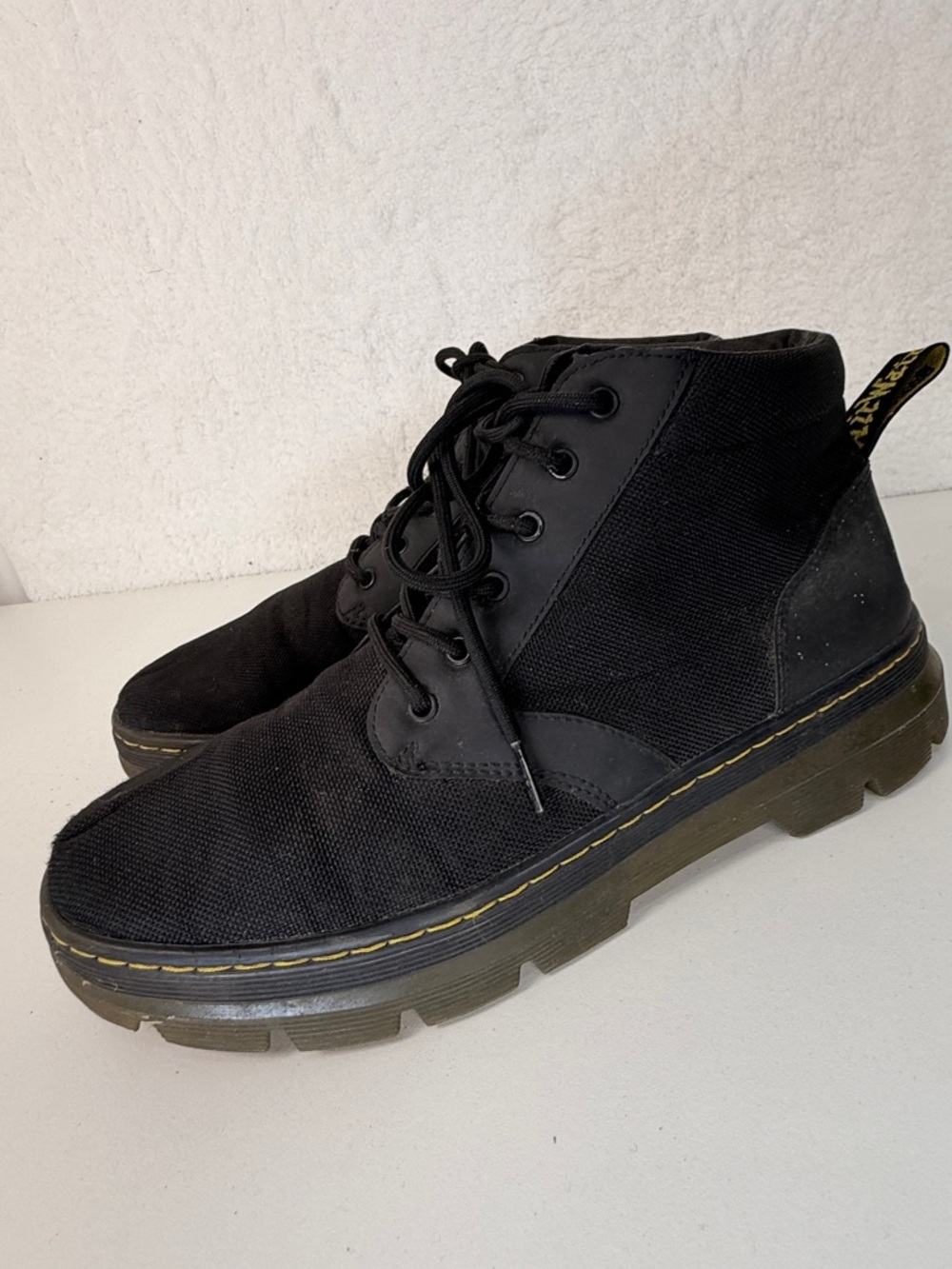 Dr Martens Bonny Boots Black Canvas Lace Up Chunky Sole Mens 11 Doc Martins